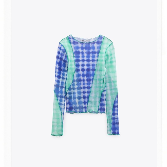 ZARA tie dye long sleeve top. Size large. - Picture 1 of 7